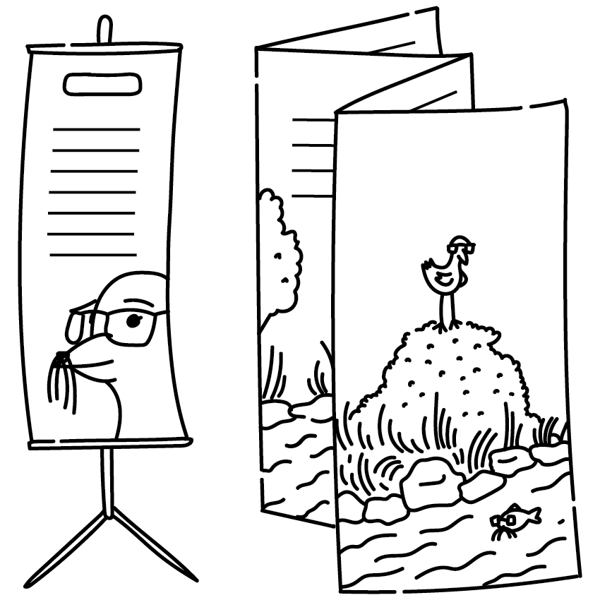 Custom print design for business brochures and marketing materials